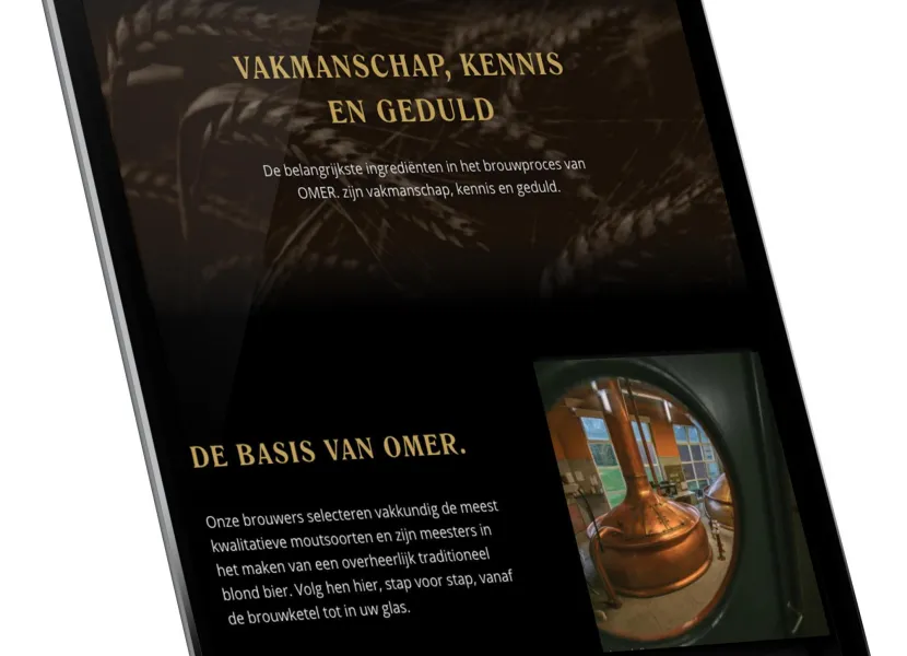 Nieuwe responsive website OMER DMS tablet