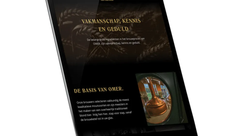Nieuwe responsive website OMER DMS tablet